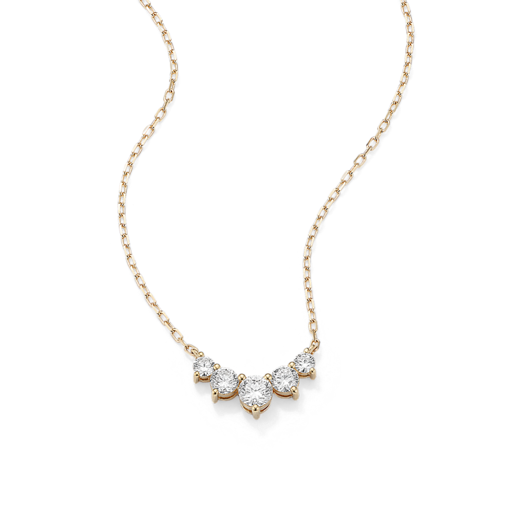 Five-Stone 5/8 ct Lab-Grown Diamond Bar Necklace