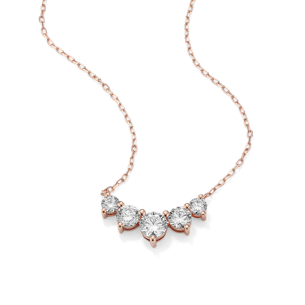 Five-Stone 1 1/2 ct Lab-Grown Diamond Bar Necklace