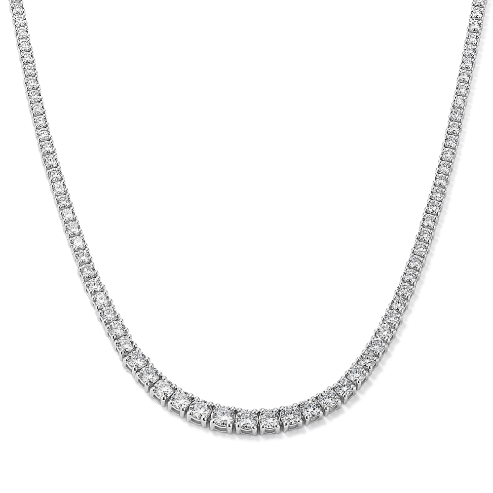 Graduated 6 tcw Lab-Grown Diamond Tennis Necklace