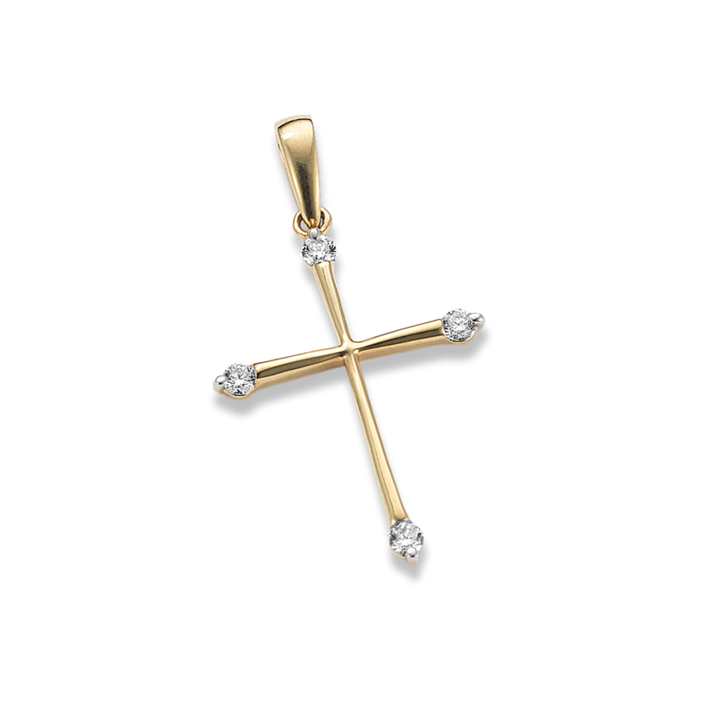 Diamond Accent Slim Cross Charm