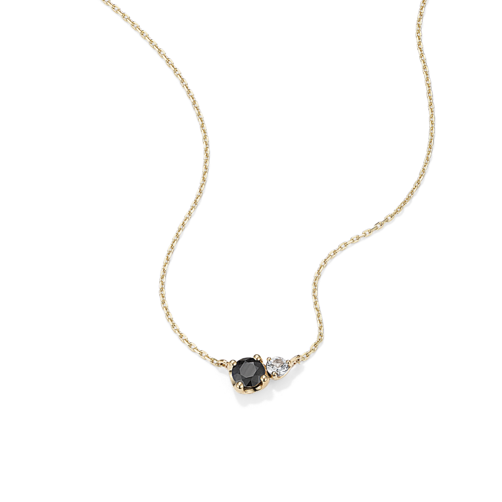 Toi et Moi Black & White Sapphire Necklace