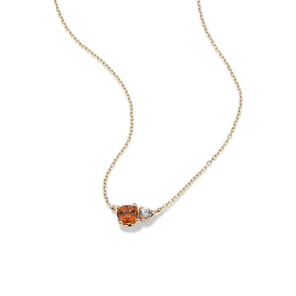 Toi et Moi Citrine & White Sapphire Necklace