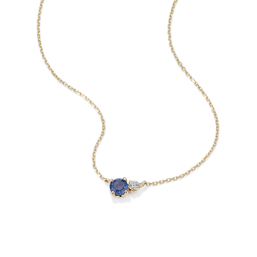 Toi et Moi Kentucky Blue & White Sapphire Necklace