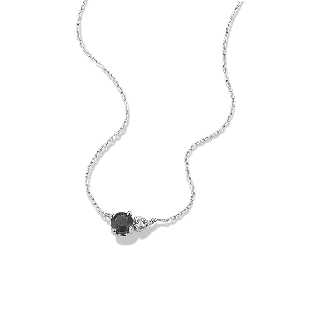 Toi et Moi Black & White Sapphire Necklace