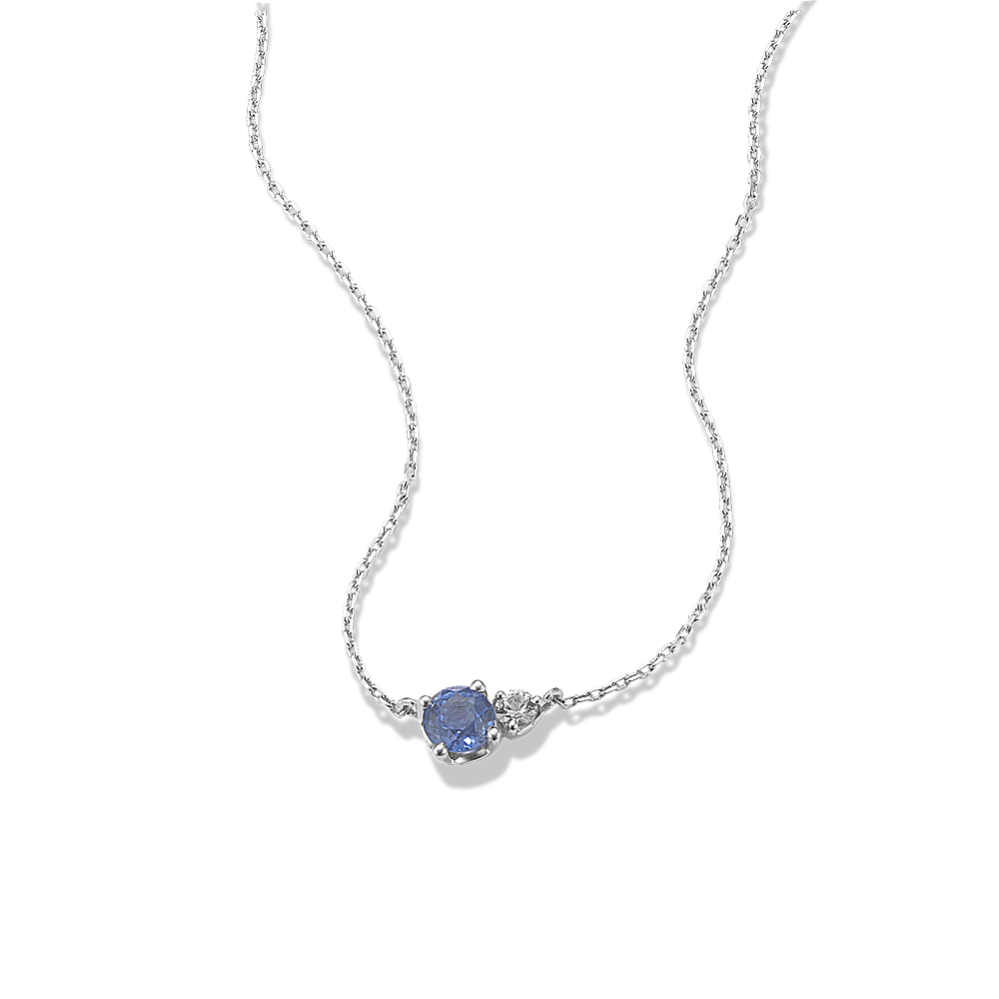 Toi et Moi Kentucky Blue & White Sapphire Necklace