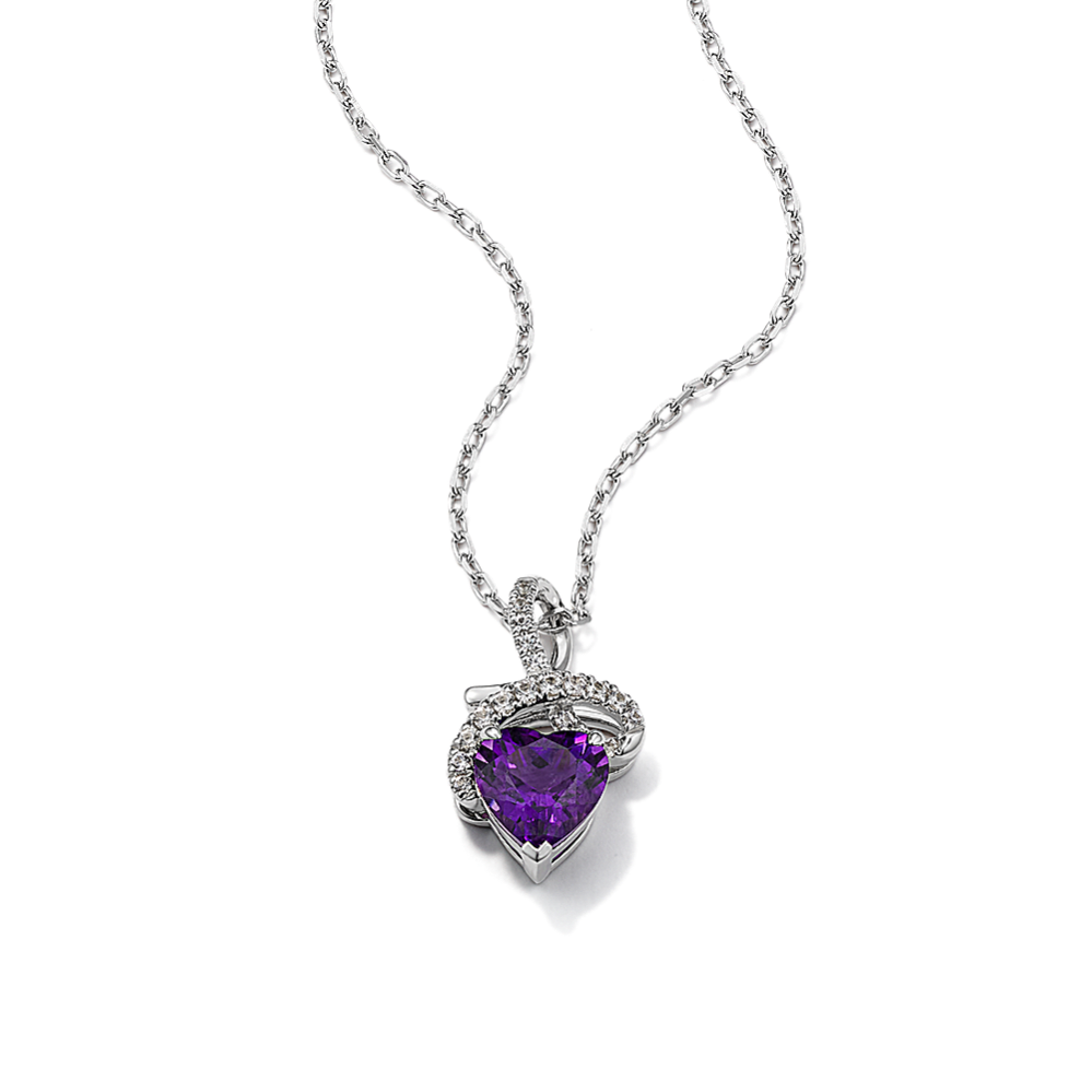 Lovebound Amethyst & White Sapphire Pendant