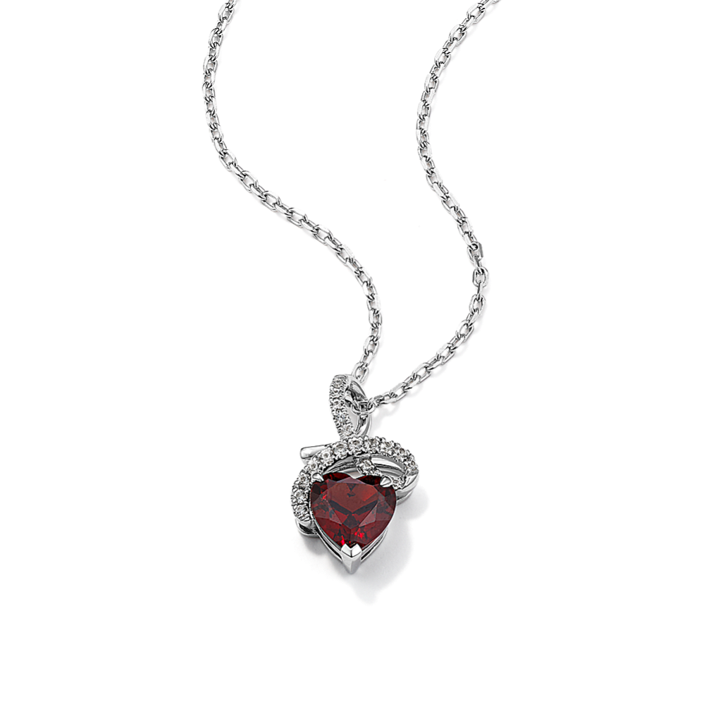 Lovebound Garnet & White Sapphire Pendant