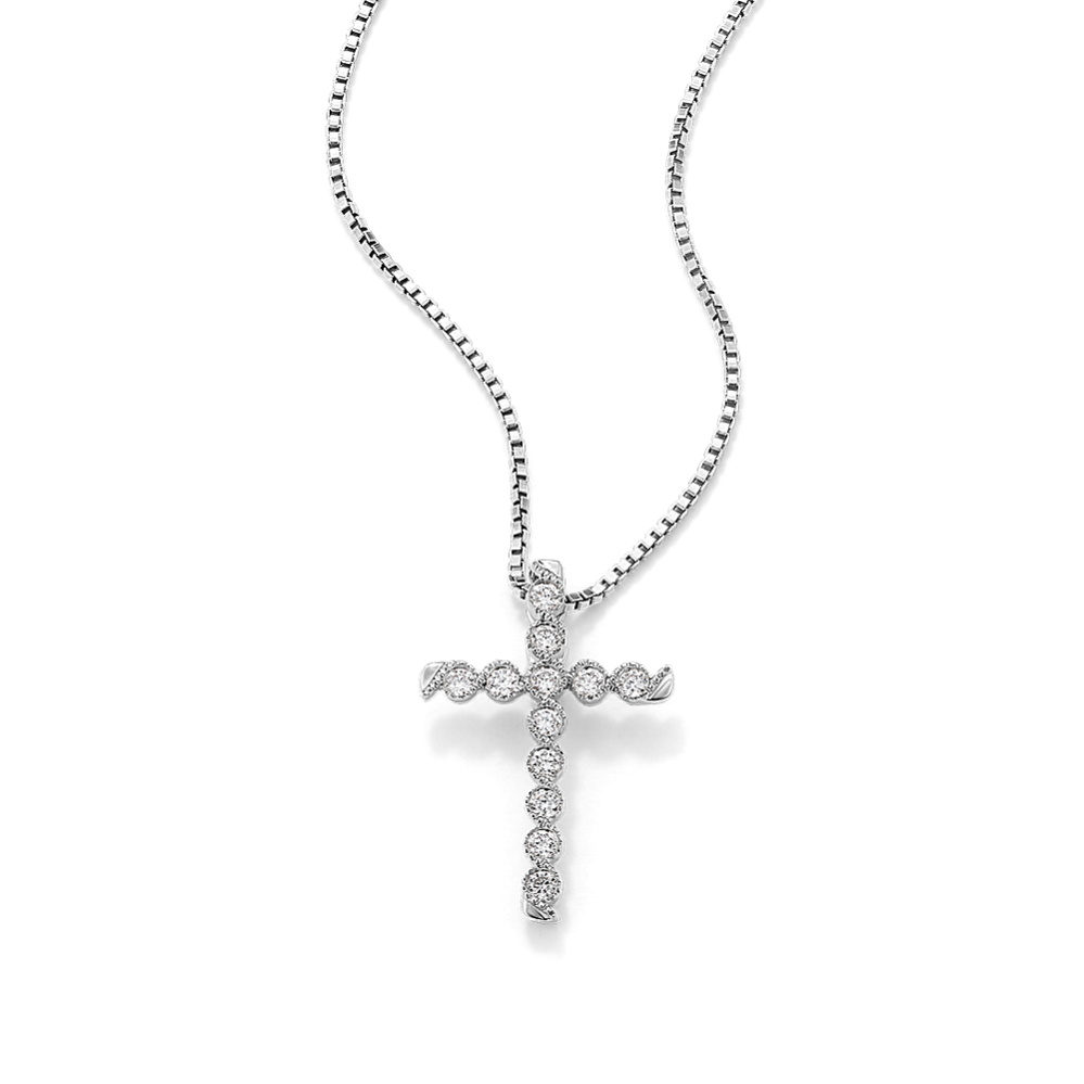 Rebecca Lab-Grown Diamond Cross Pendant