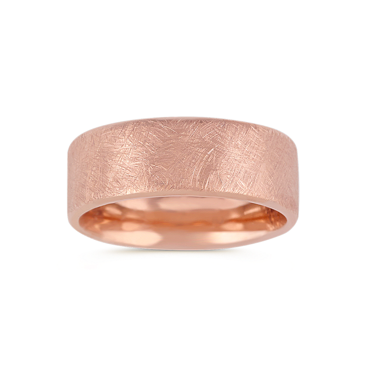 14k Rose Gold Comfort Fit Textured Ring (8mm)