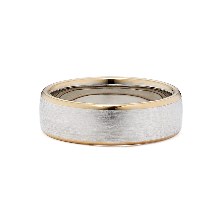 14k White and Yellow Gold Euro Comfort Fit Ring (6.5mm)