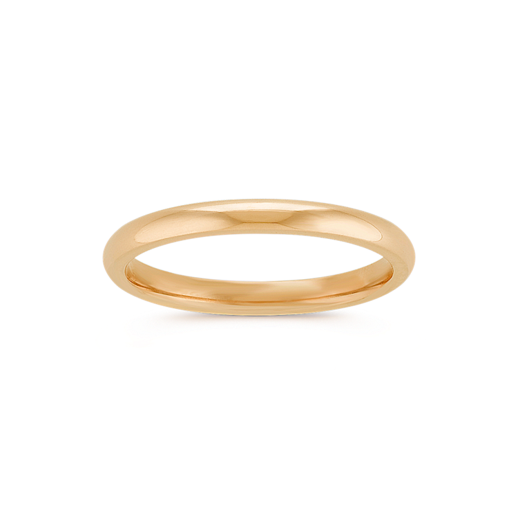 14k Yellow Gold Comfort Fit Wedding Band (2mm)