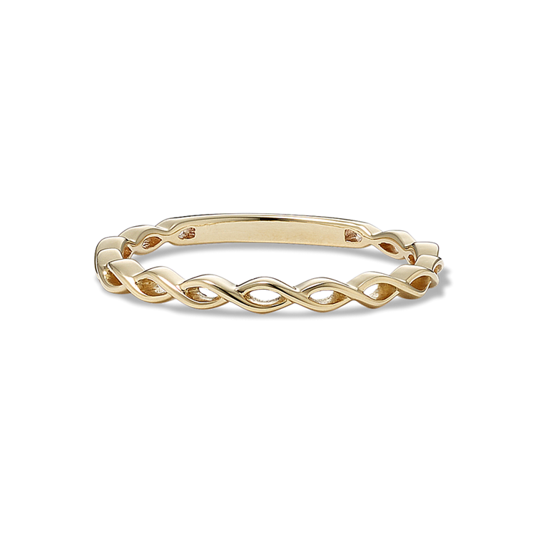 14k Yellow Gold Stackable Twist Ring