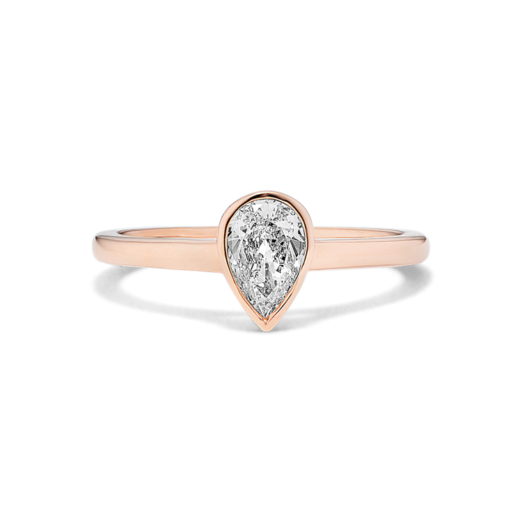 3/4 ct. Pear-Shaped Center Natural Diamond, Engagement Ring