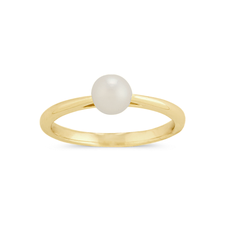 5mm Cultured Freshwater Pearl Ring in 14k Yellow Gold
