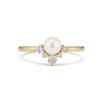 Vivi 5mm Cultured Freshwater Pearl & Diamond Ring | Shane Co.