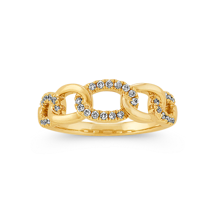Bella Link Natural Diamond Ring in 14k Yellow Gold