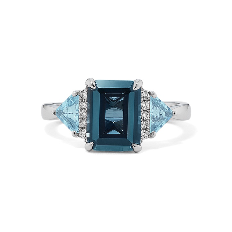 London Blue Topaz And Diamond Fashion Ring #105420 - Seattle