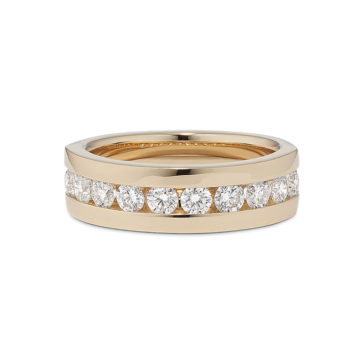 Channel-Set Natural Diamond Band in 14k Yellow Gold (7mm)
