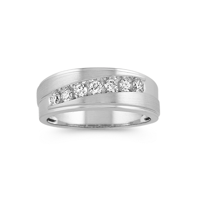 Gibson Channel-Set Natural Diamond Ring in 14K White Gold (4mm)