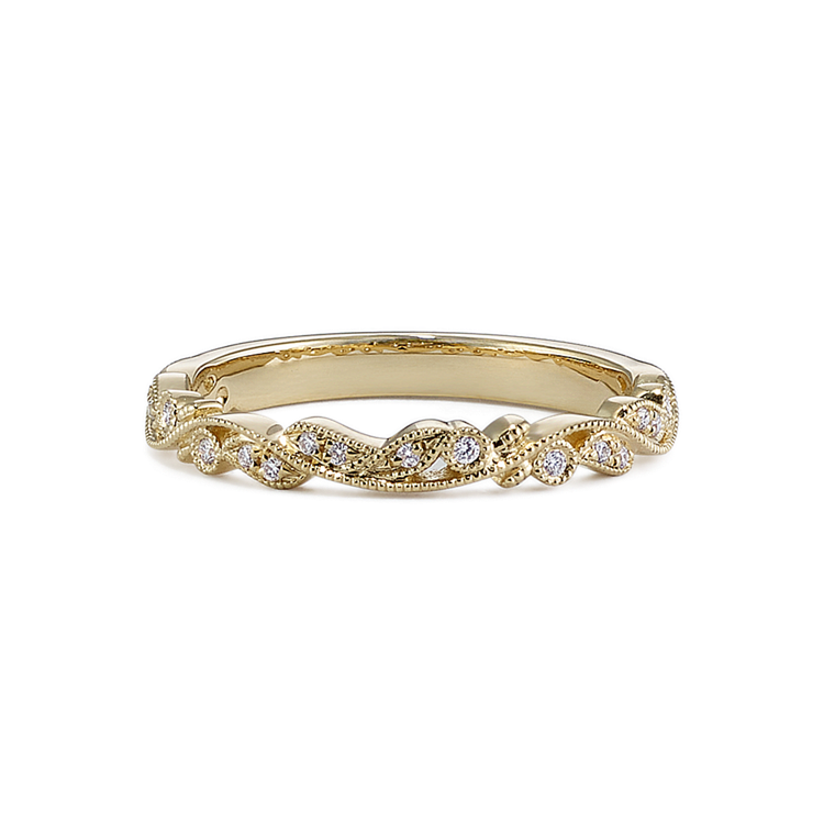 Chantilly Natural Diamond Vintage Band in 14k Yellow Gold