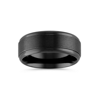 8mm Matte Black Stainless Steel Men's Wedding Band Ring - Comfort Fit, Sizes 7-15 - View #7