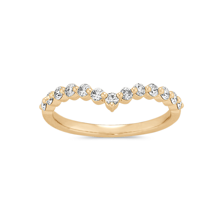 Classic Natural Diamond Contour Wedding Band in 14K Yellow Gold