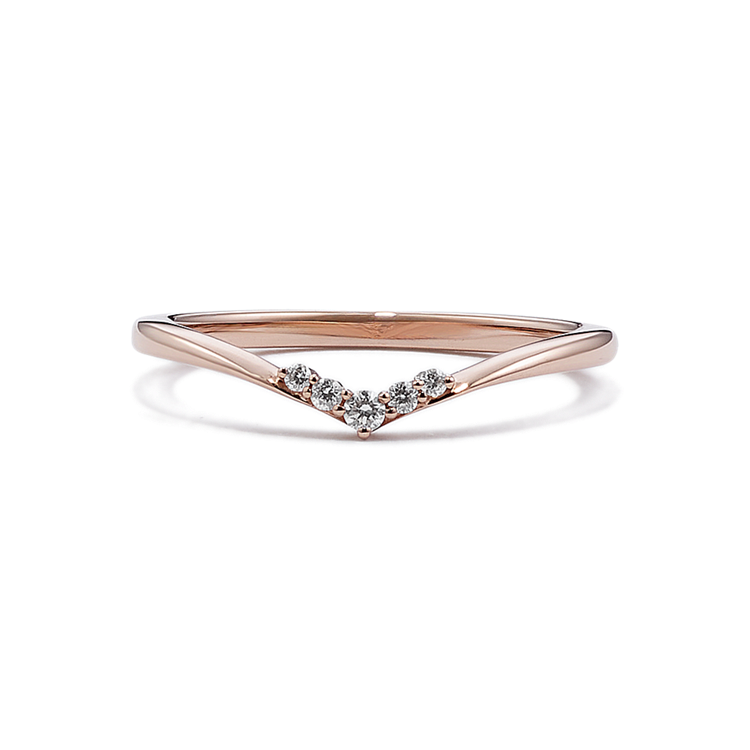 Classic Natural Diamond Contour Wedding Band in 14k Rose Gold