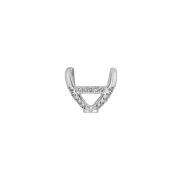 Natural Diamond Pedestal Decorative Crown to Hold 6.5mm Princess Cut Gemstone