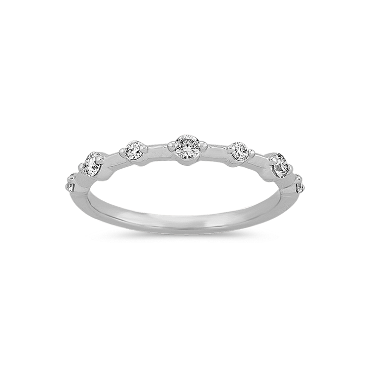 Classic Natural Diamond Wedding Band in 14k White Gold