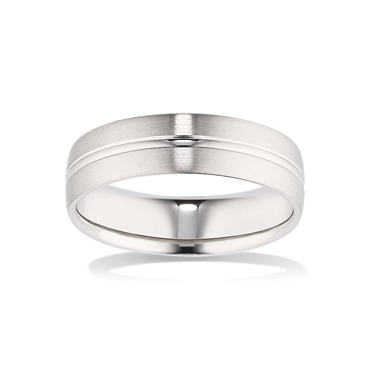 Riverbed Classic Mens Wedding Band in Platinum (6mm)