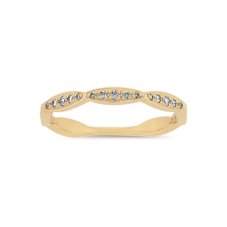 Classic Pave-Set Natural Diamond Wedding Band in 14k Yellow Gold