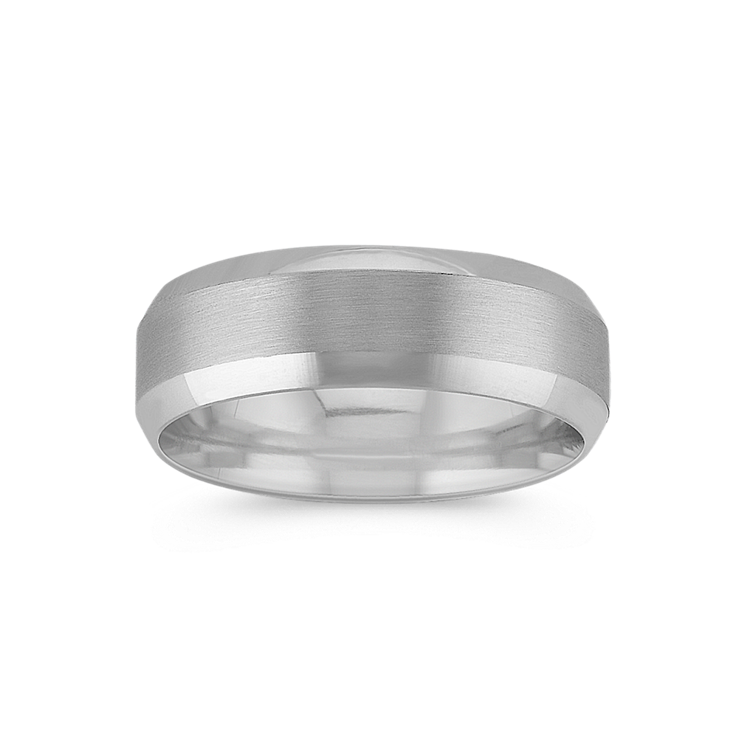 Declan Satin Finished Platinum Comfort Fit Ring (7mm)