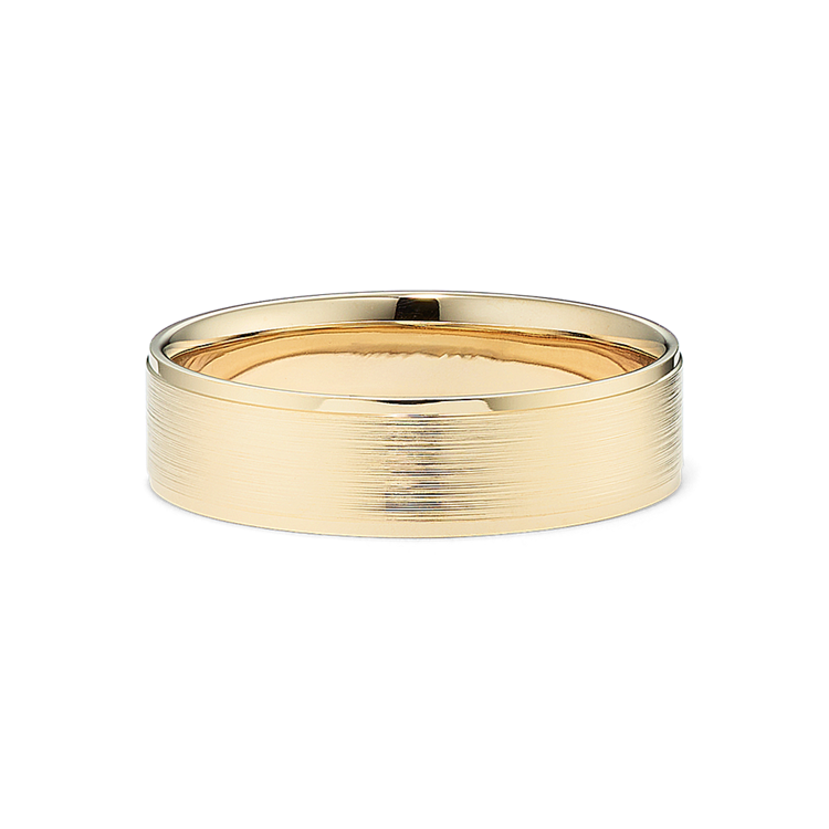 Classic Satin Finished 14k Yellow Gold Comfort Fit Band (6mm)