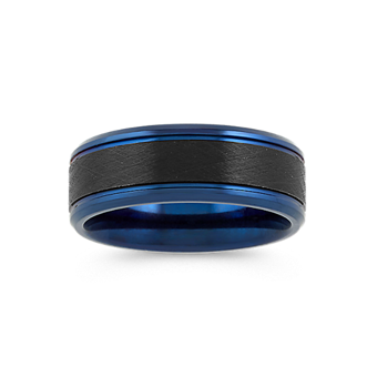 Ranger Black Cobalt Ring with Reclaimed Rosewood Inlay (8mm Ranger Black Cobalt Ring with Reclaimed Rosewood Inlay (8mm