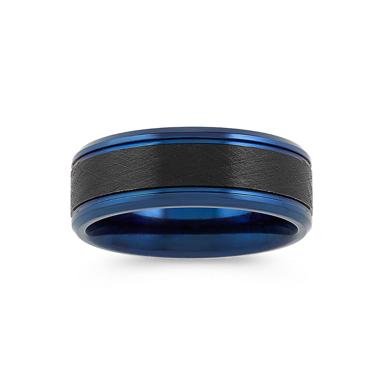Cobalt Ring with Blue & Black Ionic Plating (8mm)