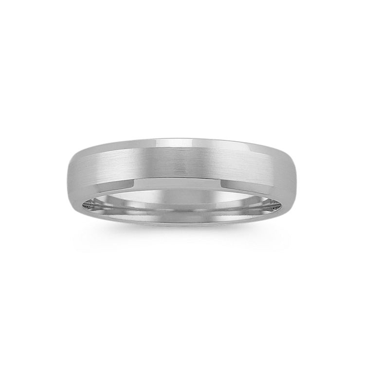 Comfort Fit Mens Ring in 14k White Gold (5mm)