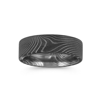 Damascus Steel Wedding Band (7mm) | Shane Co.