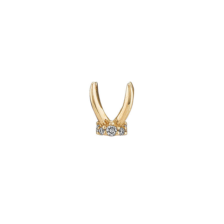 Natural Diamond Accented Decorative Crown in 14K Yellow Gold