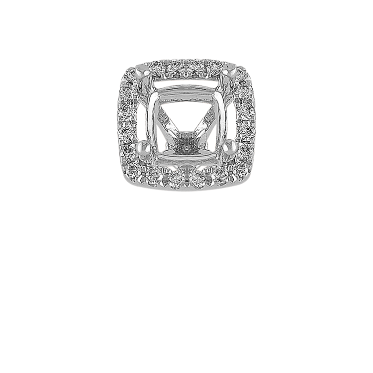 Renata Natural Diamond Halo Decorative Crown in 14K White Gold