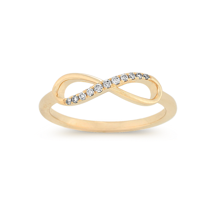 Sempre Natural Diamond Infinity Ring in 14K Yellow Gold