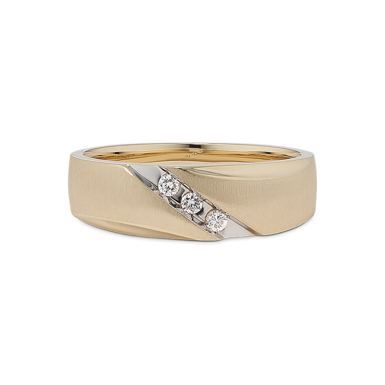Natural Diamond Mens Band in 14k Yellow Gold (7mm)