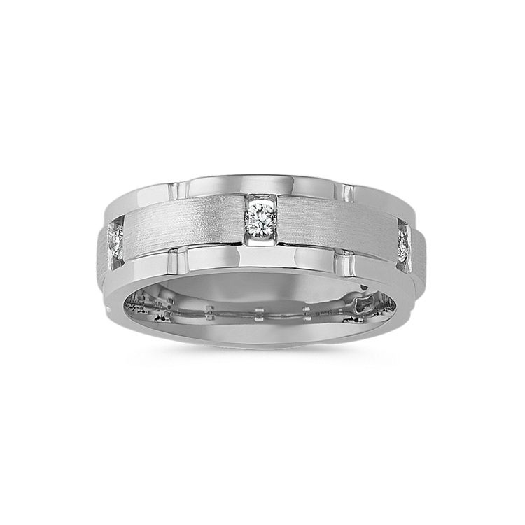 Presto Natural Diamond Ring with Satin Finish in 14K White Gold (7mm)