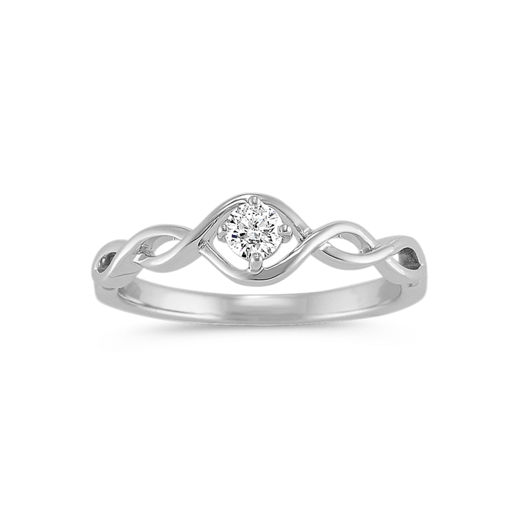 Natural Diamond Swirl Ring in Sterling Silver
