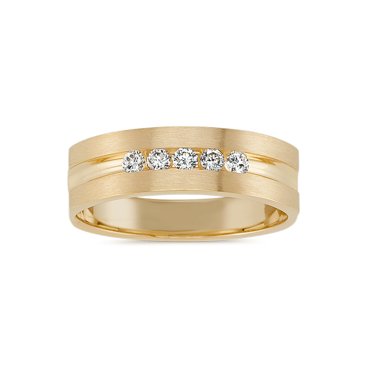 Clarence Five-Stone Natural Diamond Ring in 14K Yellow Gold
