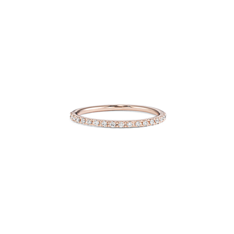 Flair Natural Diamond Wedding Band in Rose Gold with Pave Setting