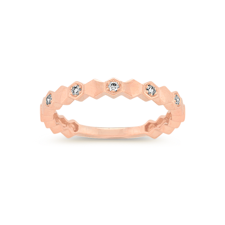 Honeycomb Natural Diamond Band in 14k Rose Gold