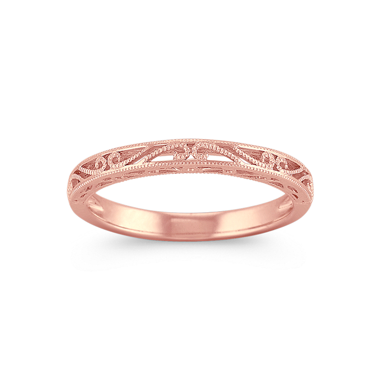 Diamond Wedding Ring For Women Unique Wedding Band Rose Gold Vintage C –  PENFINE