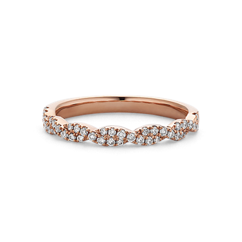 Lace Infinity Natural Diamond Wedding Band in 14k Rose Gold