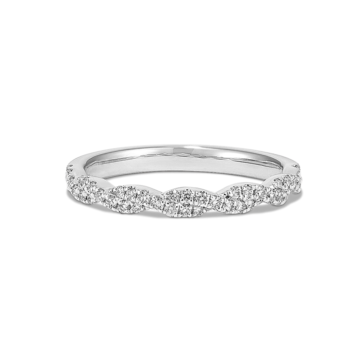 Lace Infinity Pave-Set Natural Diamond Wedding Band in Platinum