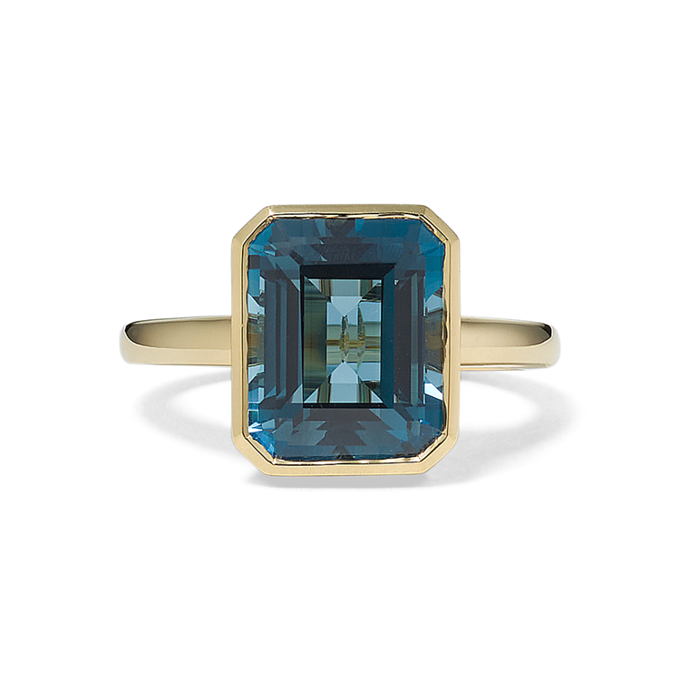 Tahoe Natural London Blue Topaz Ring in 14K Yellow Gold